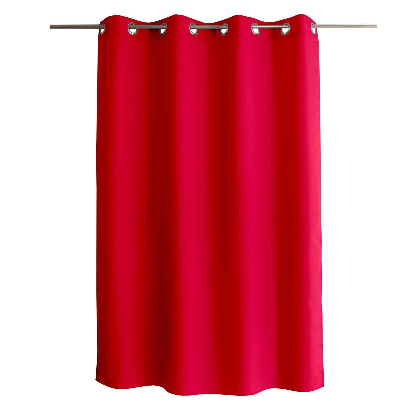 Rideau uni à oeillets - Rouge