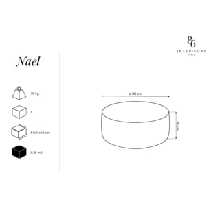 Pouf pivotant "Adam" en velours bleu roi