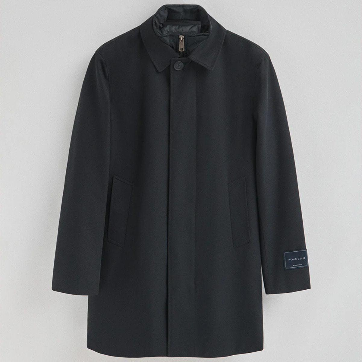 Cappotto Hunter blu marino con particolari Polo Club