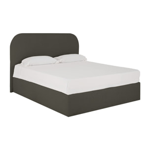 Lit coffre en ton gris foncé pour les sommiers en différentes tailles