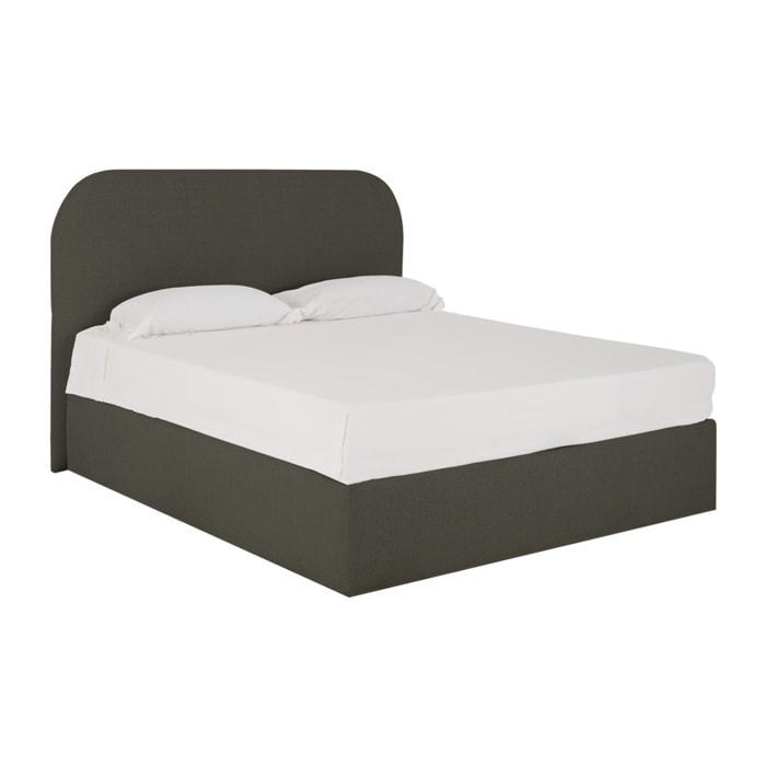 Lit coffre en ton gris foncé pour les sommiers en différentes tailles