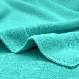Carre avec oeillet pur coton 550 g/m² uni bleu Elea curacao