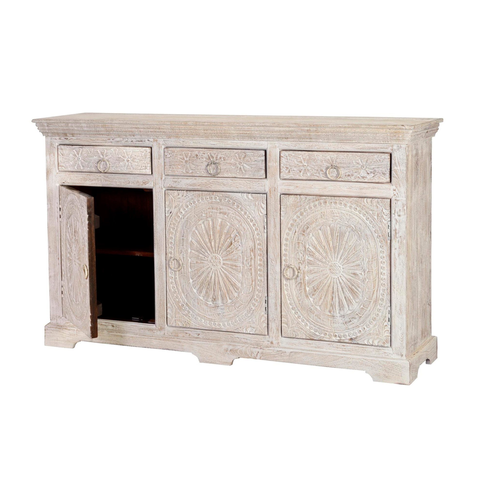 Aparador de Madera de Mango Estilo Mediterráneo Moderno