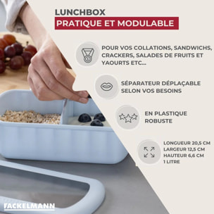 Lunchbox Bleue à compartiment réglable 1 litre sans BPA Fackelmann Storage