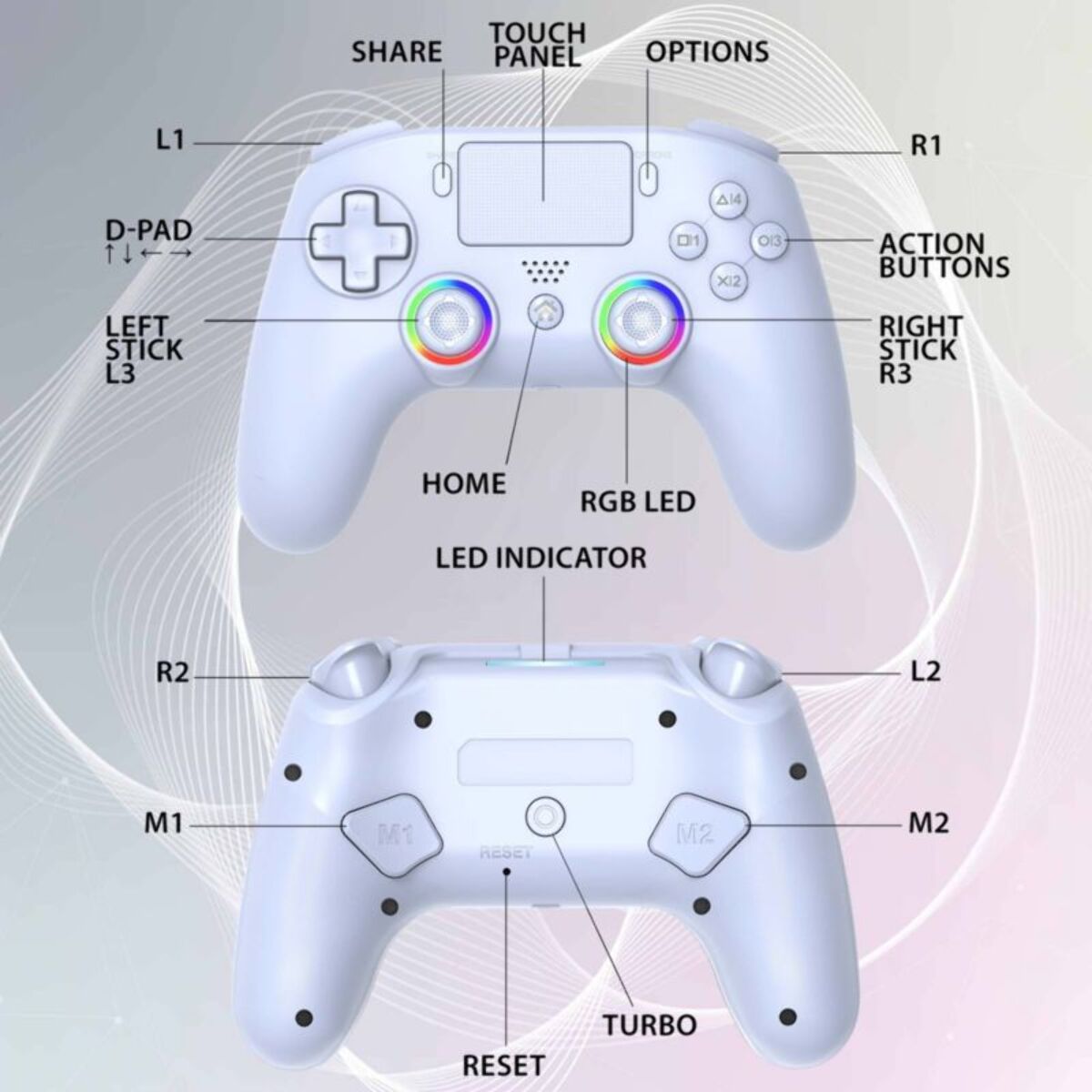 Manette SUBSONIC PS5 sans fil Blanche