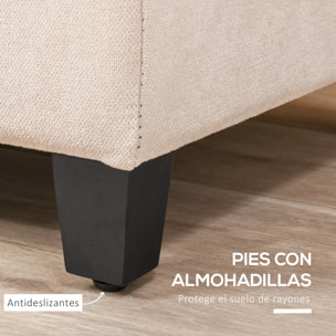 Banco de Almacenamiento Acolchado Puff de Almacenaje Taburete Tapizado en Lino con Tapa Abatible para Salón Entrada Dormitorio Carga 120 kg 125x49x41,5 cm Beige