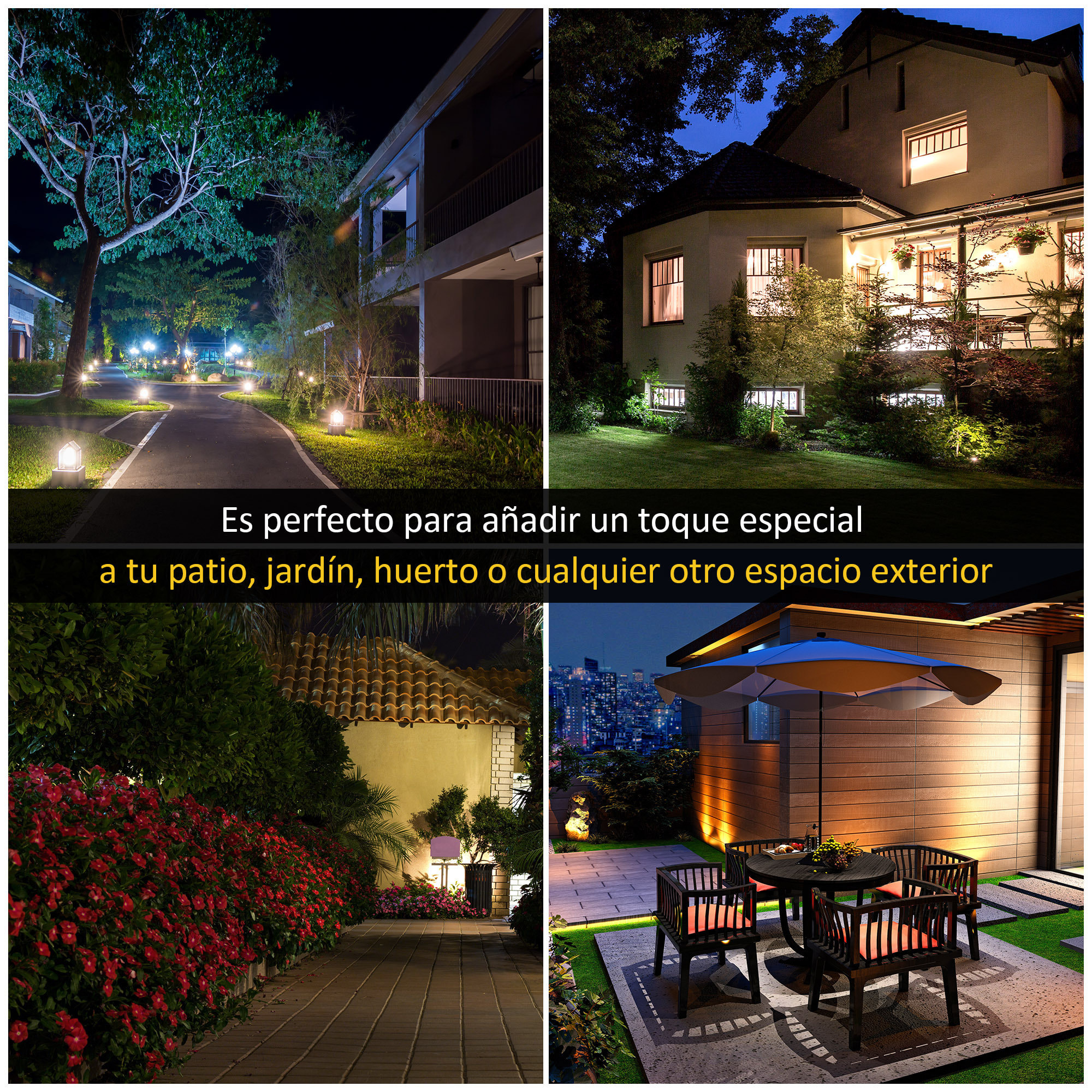 Farola Solar Luz Solar de Exterior con Panel Solar Encendido y Apagado Automático Resistente a la Intemperie Marco de Aluminio IP44 para Terraza Patio 22x22x194 cm Negro