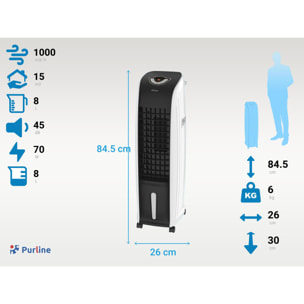 Rafraichisseur d'air par évaporation à débit élevé et minuterie