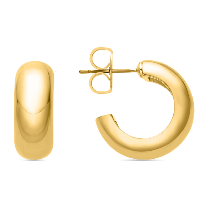 Pendientes de 18,5mm de diámetro acabado oro 18K