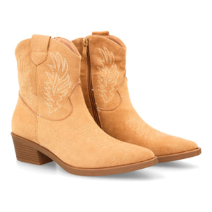 Botín cowboy con tacón para mujer