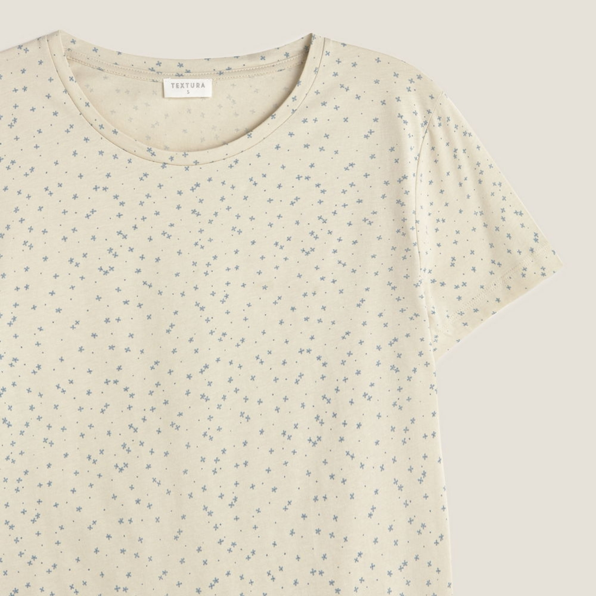 Camiseta de algodón orgánico estampado floral Donnap color azul Viscosa