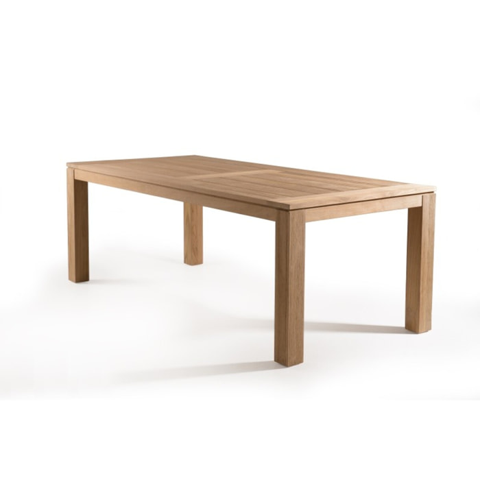 KIM - Table de jardin 6/8 personnes - DENVER 220 x 100 cm en bois Teck