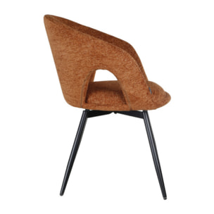 Chaise rotative 180° en tissu doux avec accoudoirs - AMBRE
