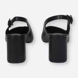 Décolleté sling back Donna Tata Italia Nero