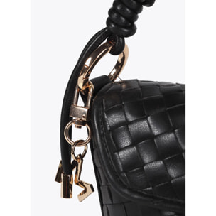 Borsa a tracolla intrecciata effetto pelle