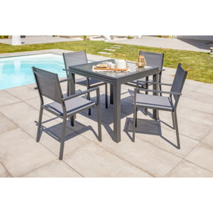 TOLEDE - Lot de 2 fauteuils de jardin en alu toile plastifiéee
