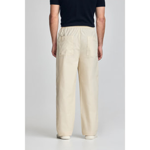 Pantaloni Sunset con elastico in vita in beige