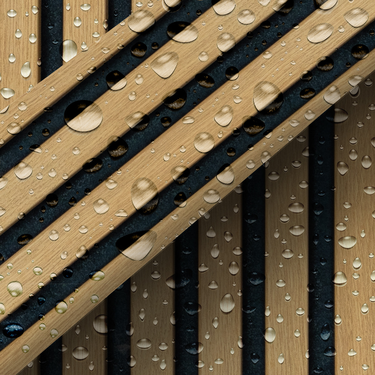 Sticker crédence adhésive - PANNEAU DE BOIS ET NOIR - 60x200cm