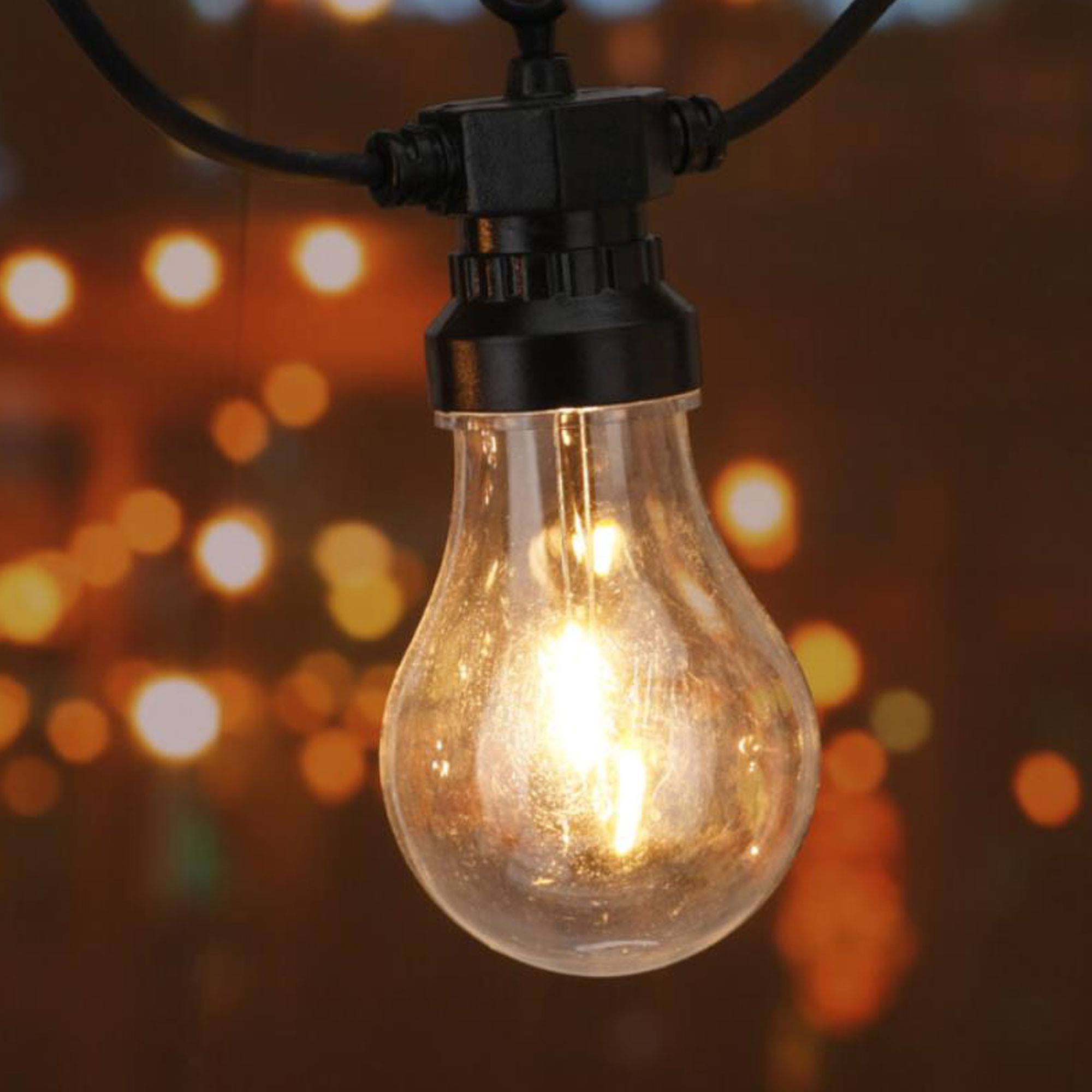 guirnalda con 20 luces led en blanco cálido y cable conductor