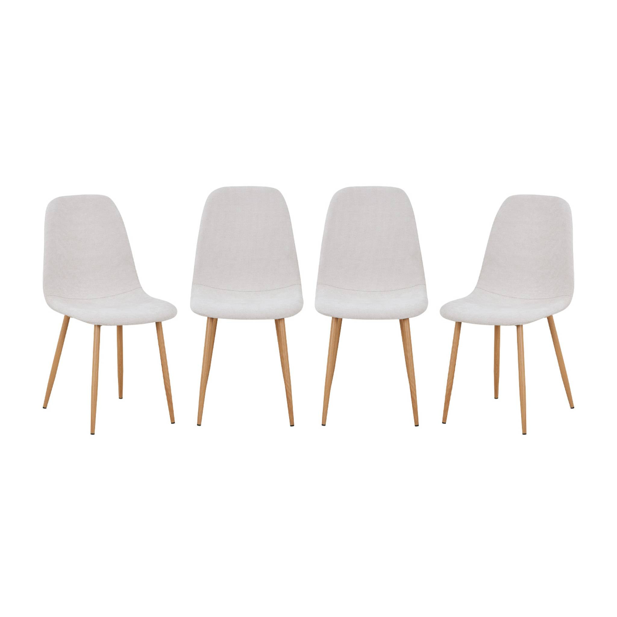 Chaise décor bois et tissu (lot de 4) VERA