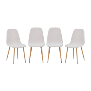 Chaise décor bois et tissu (lot de 4) VERA