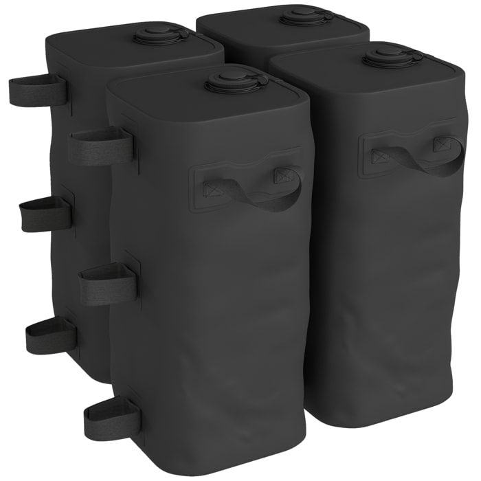 Lot de 4 sacs de lestage pliable tonnelle barnum PVC haute densité noir