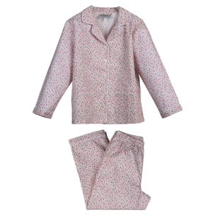 PIGIAMA BAMBINA in cotone fiori rosa