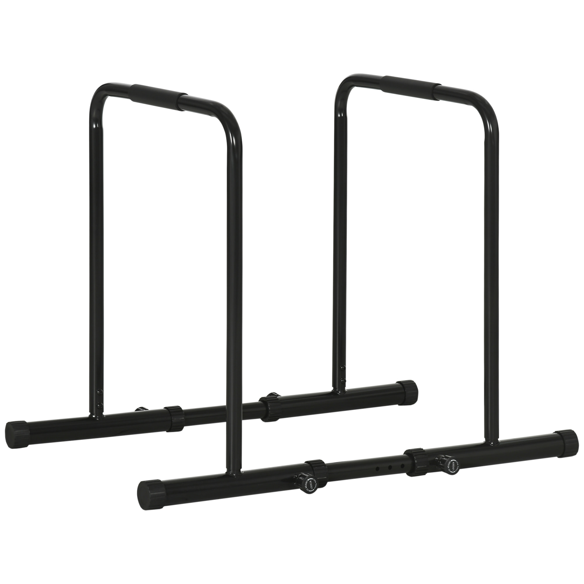 Barres à dips réglables - acier - 102x65x90cm - noir