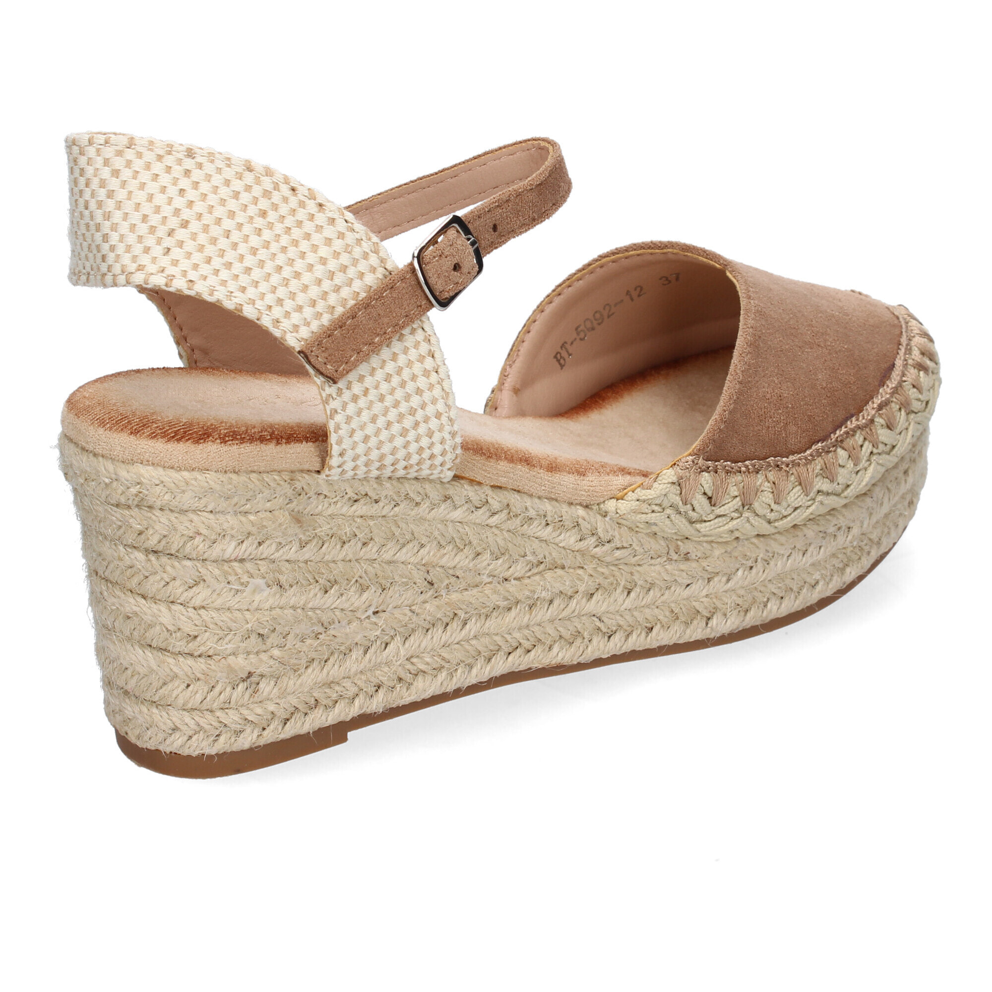 Sandalia de Cuña de Yute para Mujer, Comodas y Elegantes con Detalles Trenzados