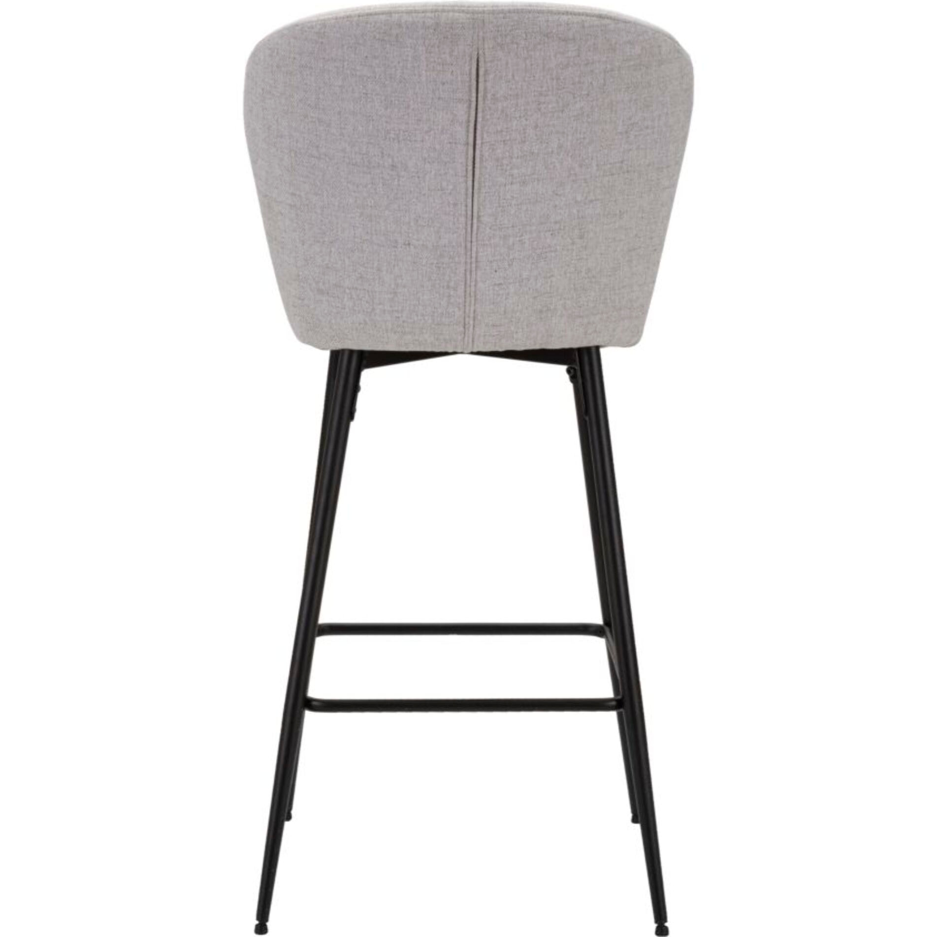 SGABELLO BAR LOSANNA GRIGIO SET 2 PZ CM 52X59X108