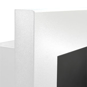 Livorno - Camino a Bioetanolo da Parete 90x40x12 cm con Bruciatore 0,75lt in Acciaio e Vetro Bianco