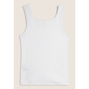 Canotta in jersey viscosa coated con scollo ampio