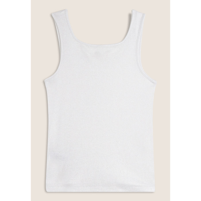 Canotta in jersey viscosa coated con scollo ampio