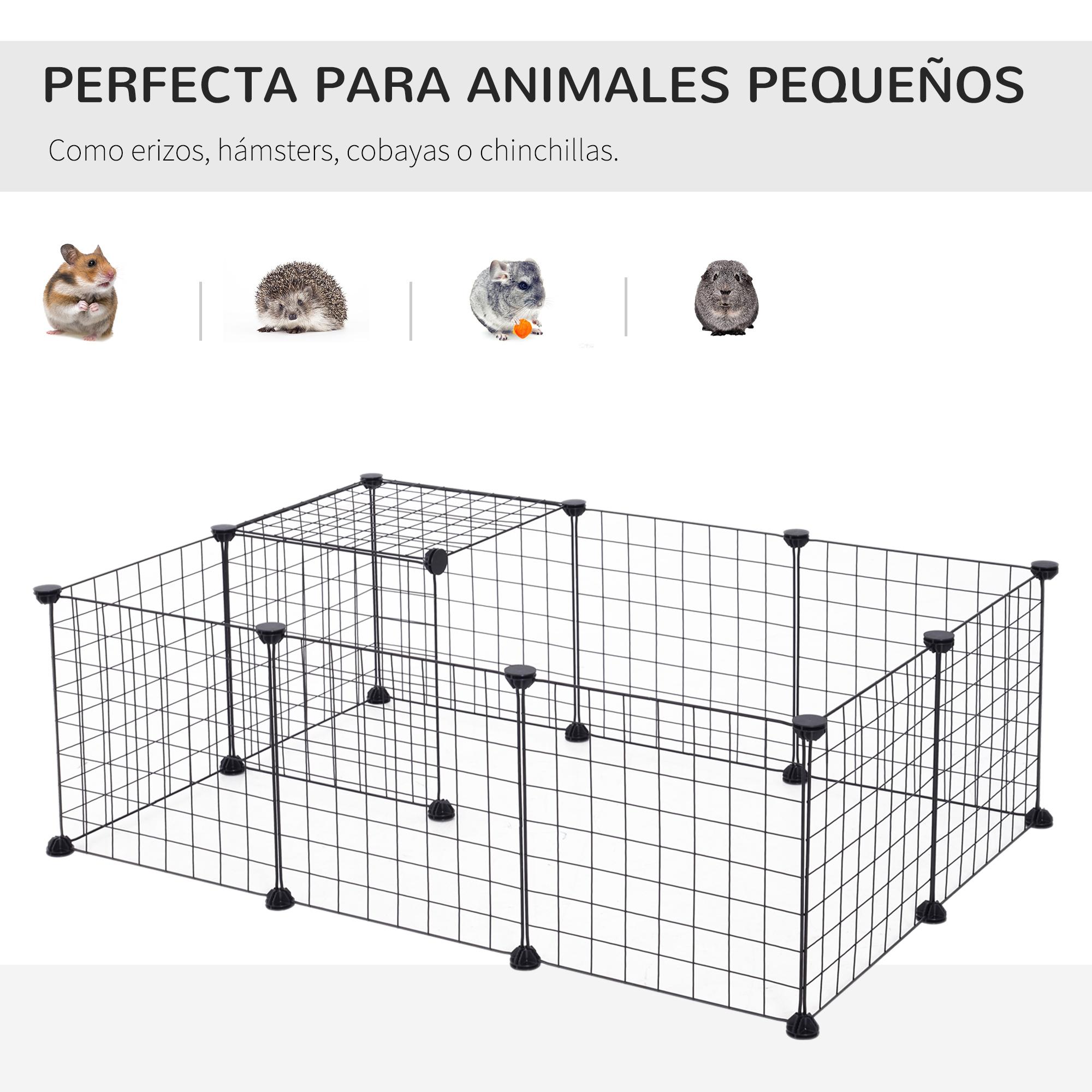 Valla para Mascota con 12 Paneles de Metal 106x73x36cm Negro