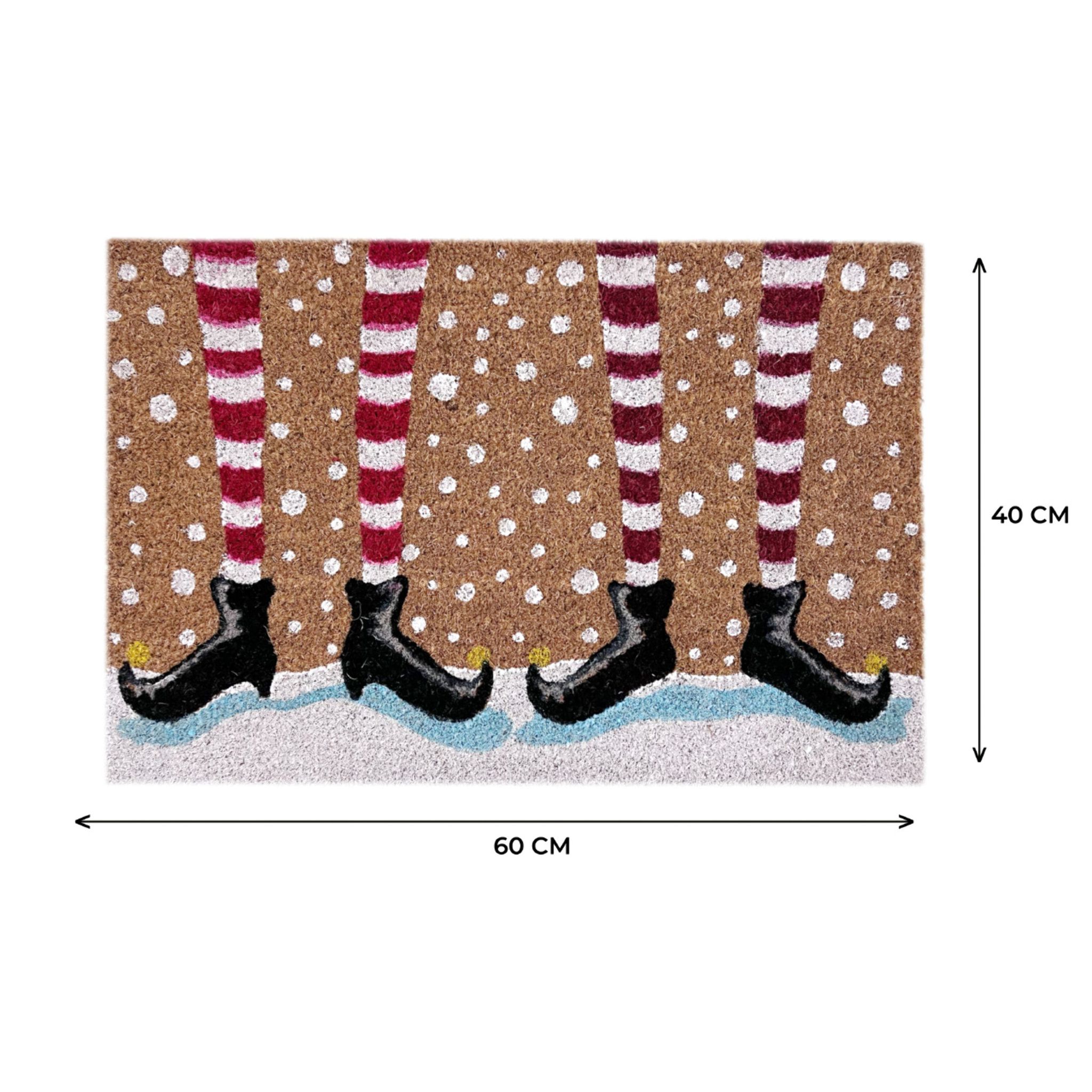 Zerbino Natalizio Ingresso Casa Antiscivolo In Cocco Gambe Elfo