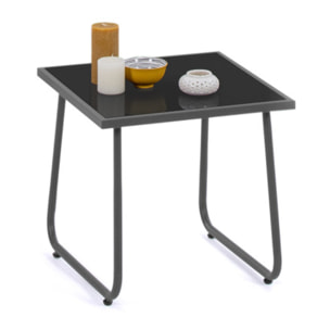 Salon de jardin 2 places en textilène gris