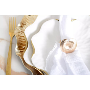 Lot de 6 Dessous d'assiette nénuphar doré
