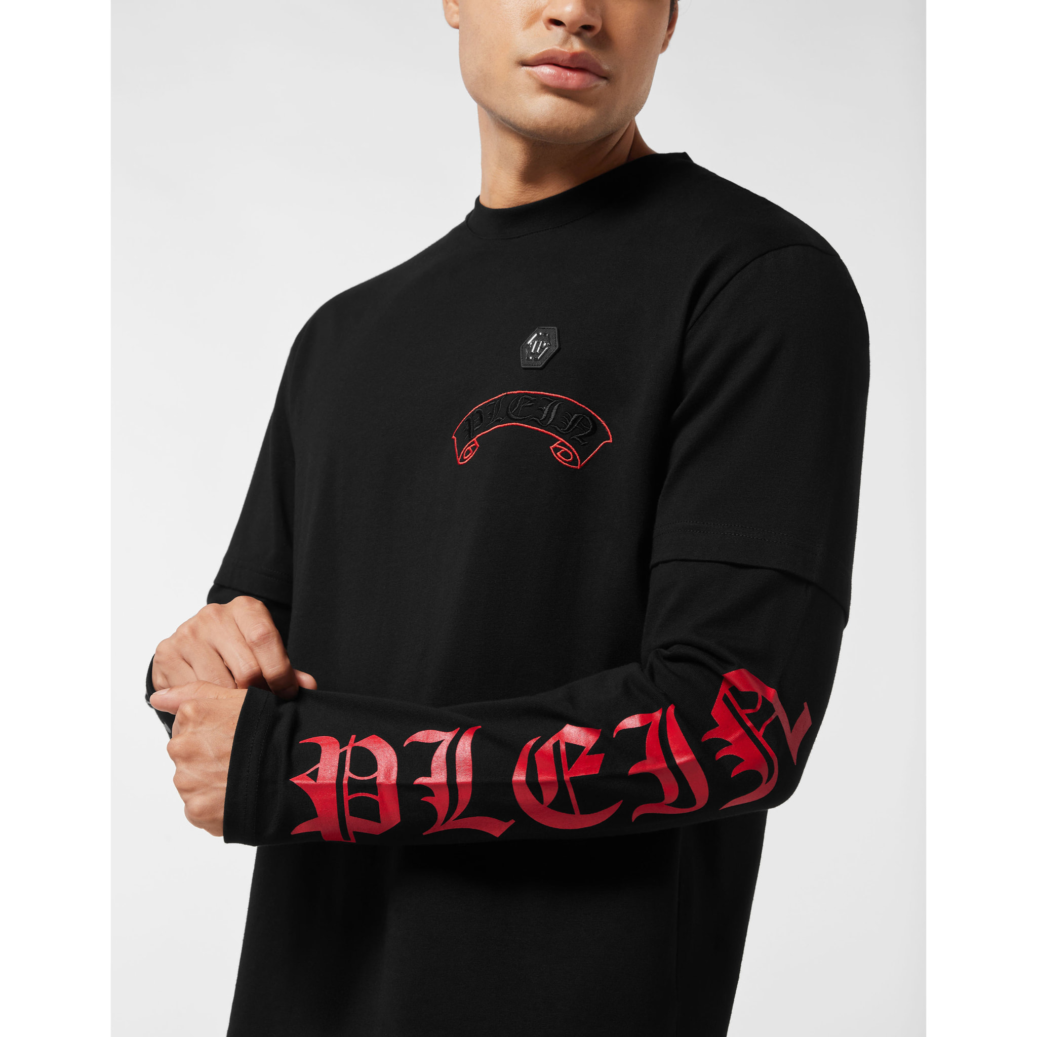 PHILIPP PLEIN Camiseta de cuello redondo y manga larga