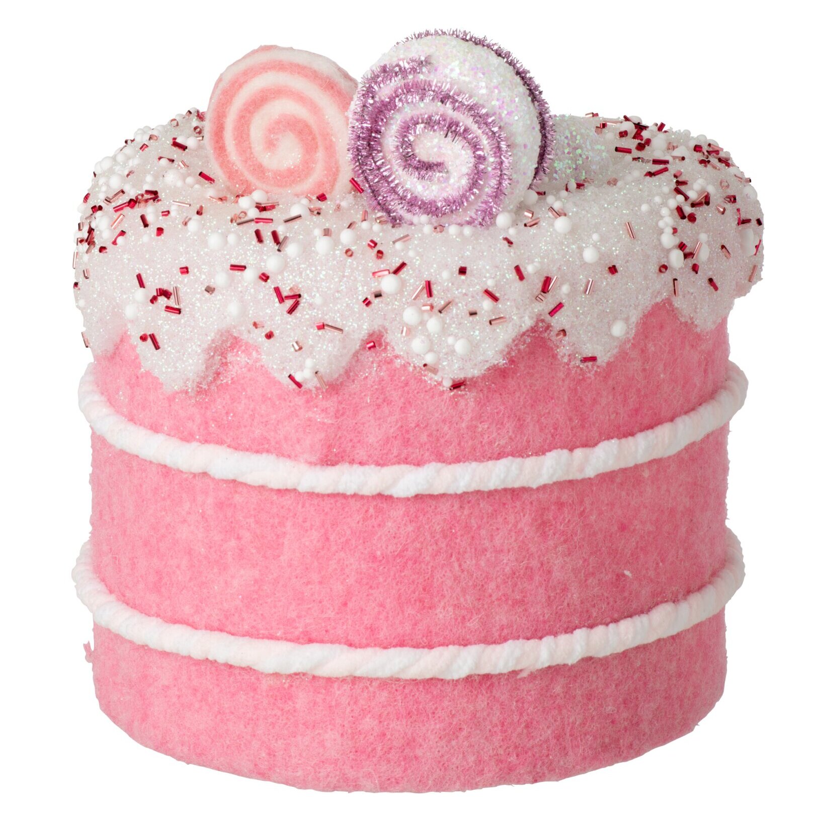 J-Line gâteau - laine - rose/blanc - large
