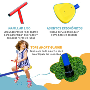 Conjunto para Niños Juego de Balancín para Niños Giratorio 360° y Columpio Doble Infantil con Cuerda Ajustable para Jardín Parque 184x76x71 cm 239x156x180 cm Multicolor