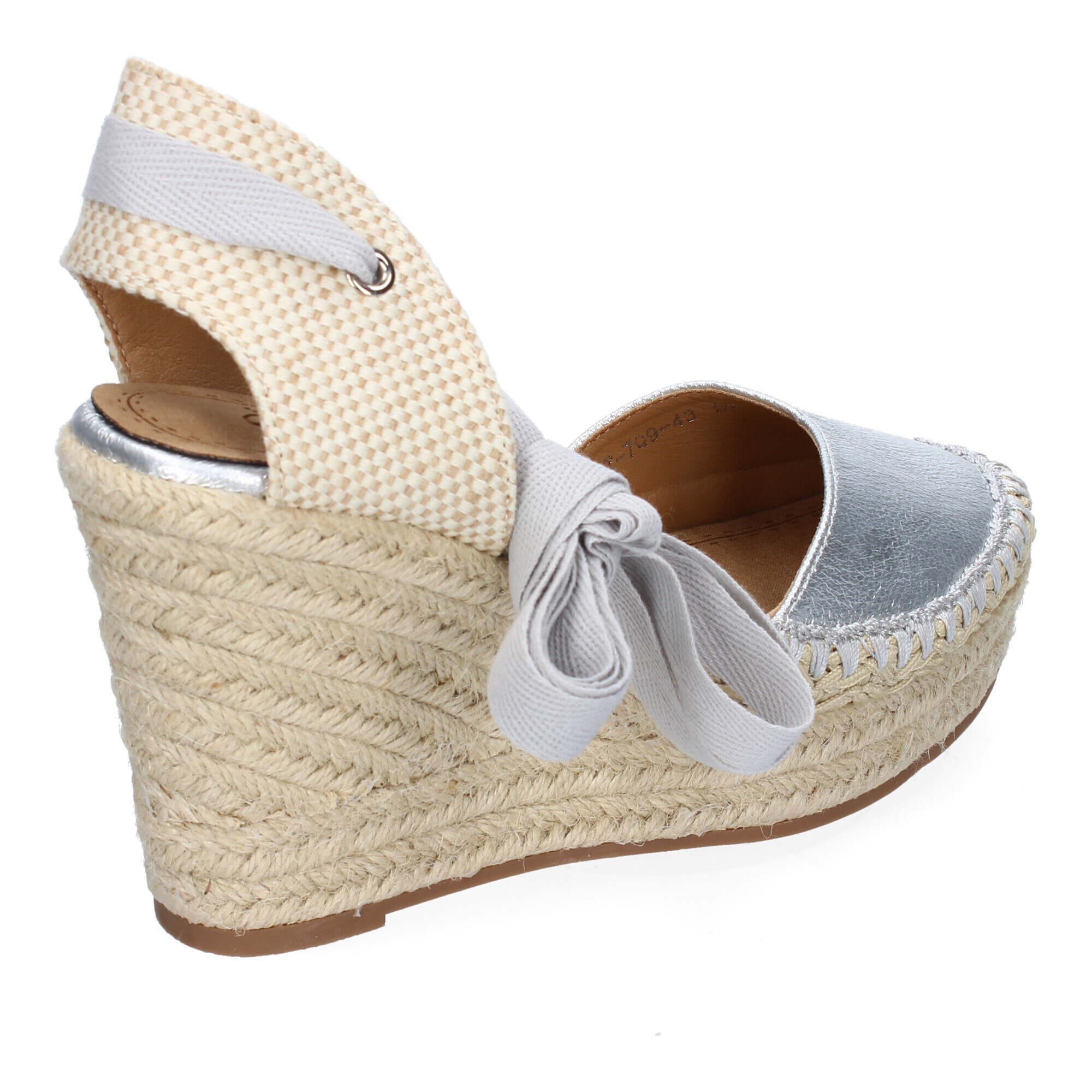 Sandalia de Mujer con Cuña de Yute, Comodas y Elegantes, Diseño Moderno con Cintas