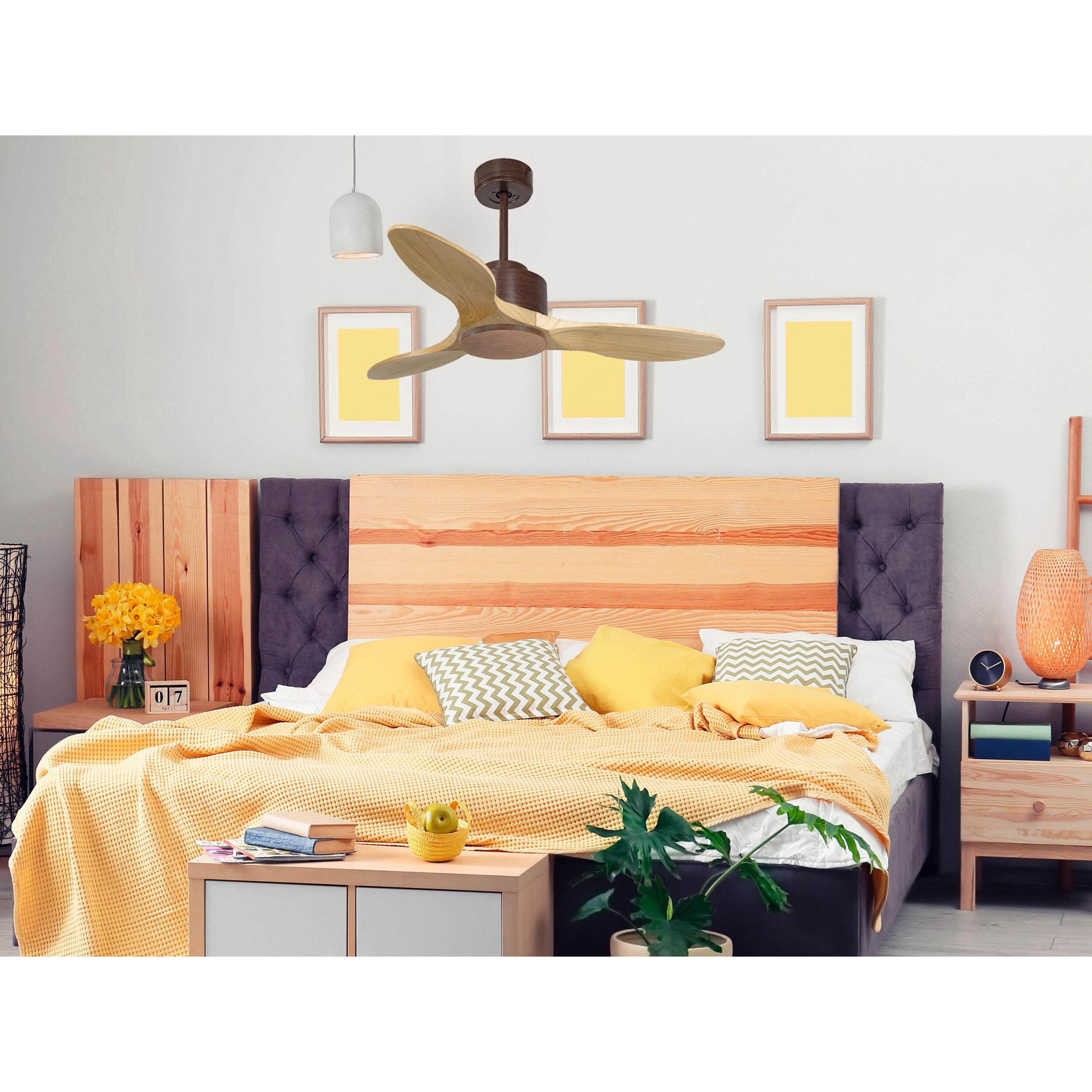 Ventilateur de plafond ø106 cm avec Wifi Réversible Hypersilence 40   W brun