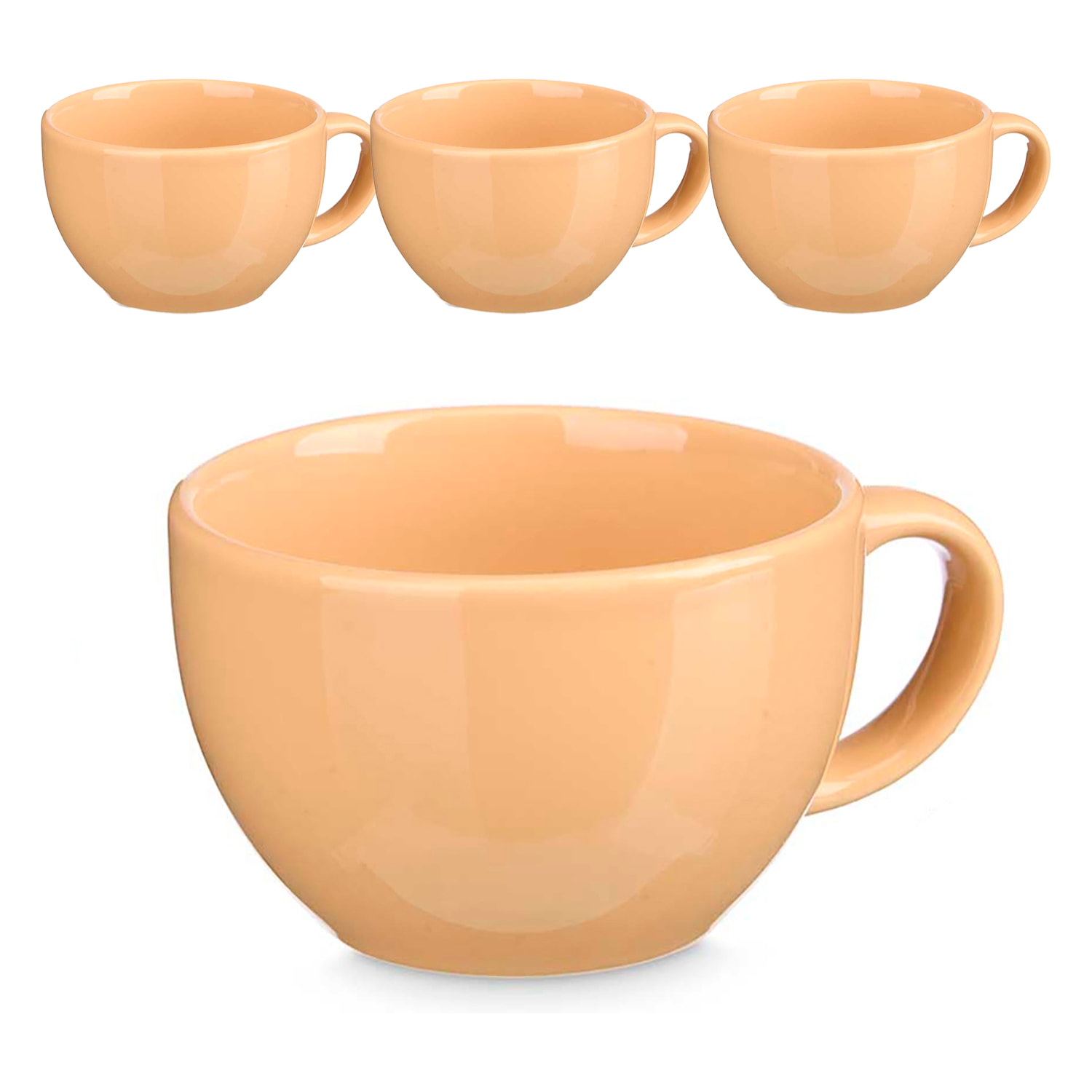 Set di 4 ciotole beige in porcellana. Capacità di 480 ml.