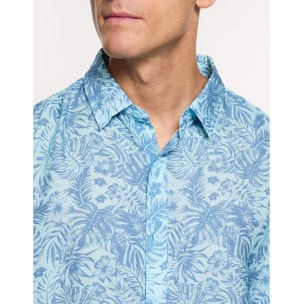Camisa Manga Corta Azul - Westor