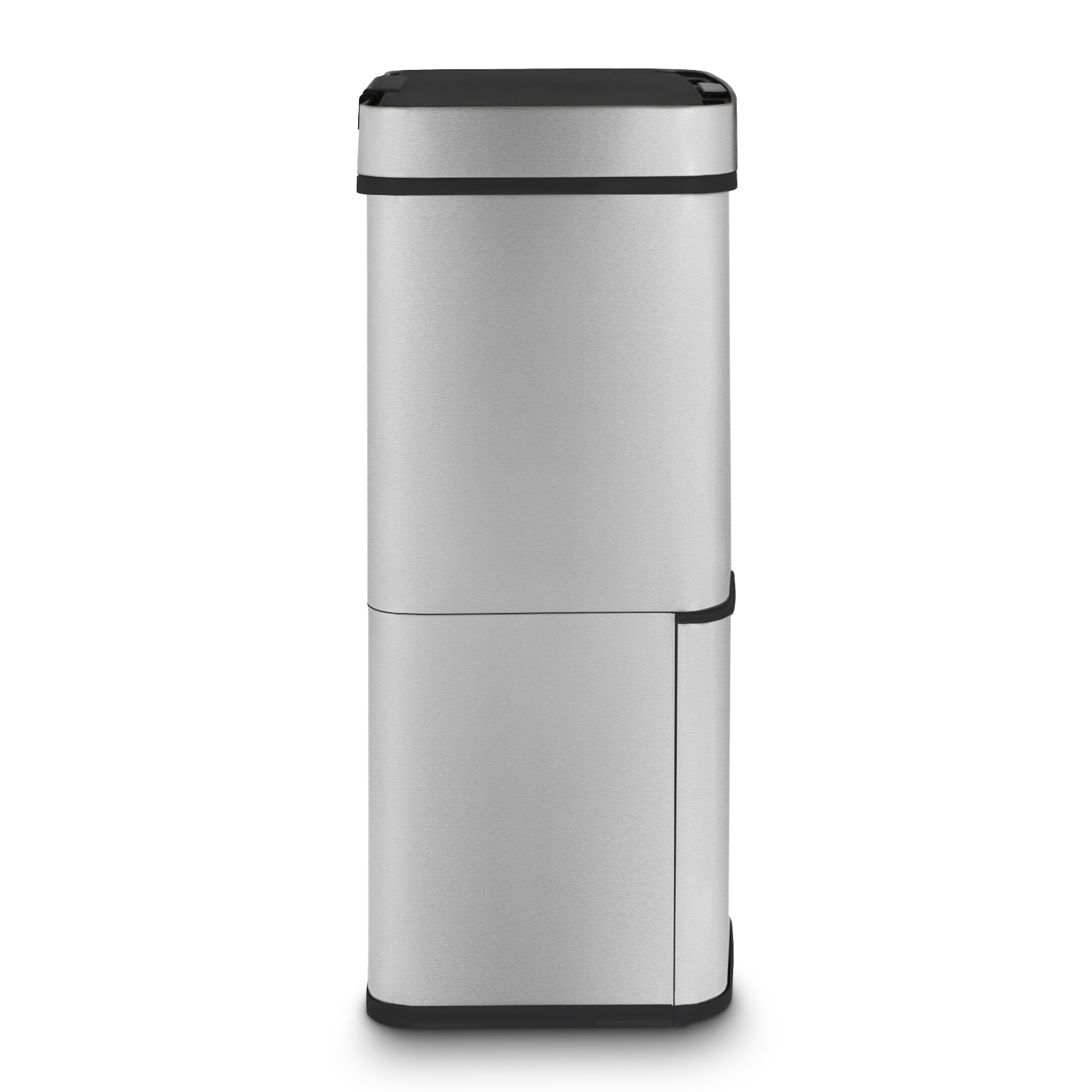 Les Collectors Papelera de Reciclaje N°1010, 64 L (41+11+11) 3 compartimentos, Acero Inoxidable, Cierre Automatico Silencioso, Cesta Organicos de 4L
