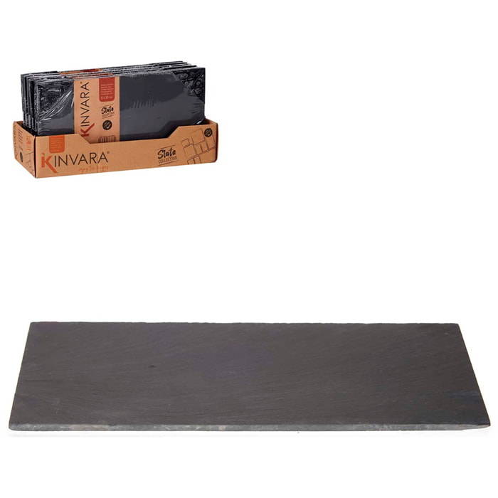 Set di 6 vassoi rettangolari per aperitivi. 30 x 15 cm.