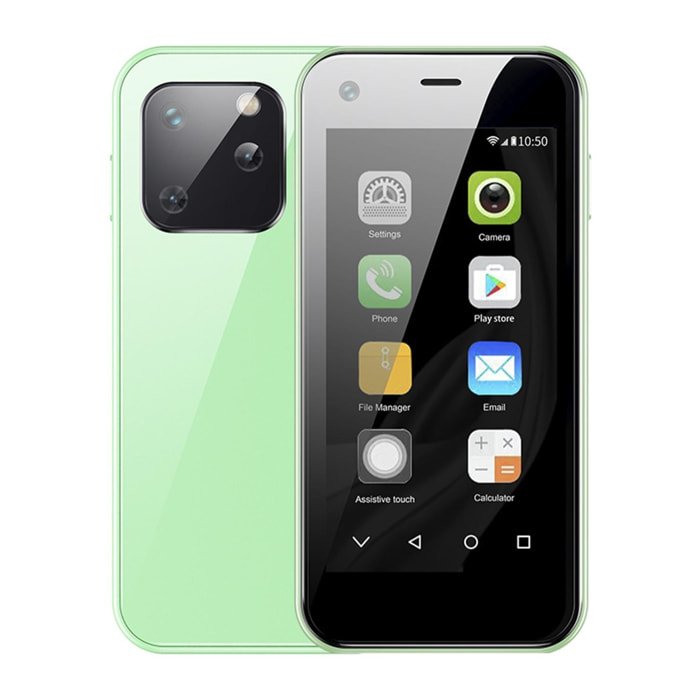 DAM Smartphone Mini XS13 3G, Android 6.0, 1GB RAM + 8GB. Pantalla 2,4''. 4,1x1,1x8,4 Cm. Color: Verde