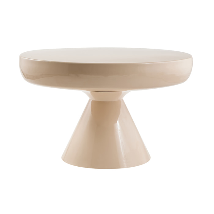 Table basse ronde en métal émaillé beige D59 cm AMINA