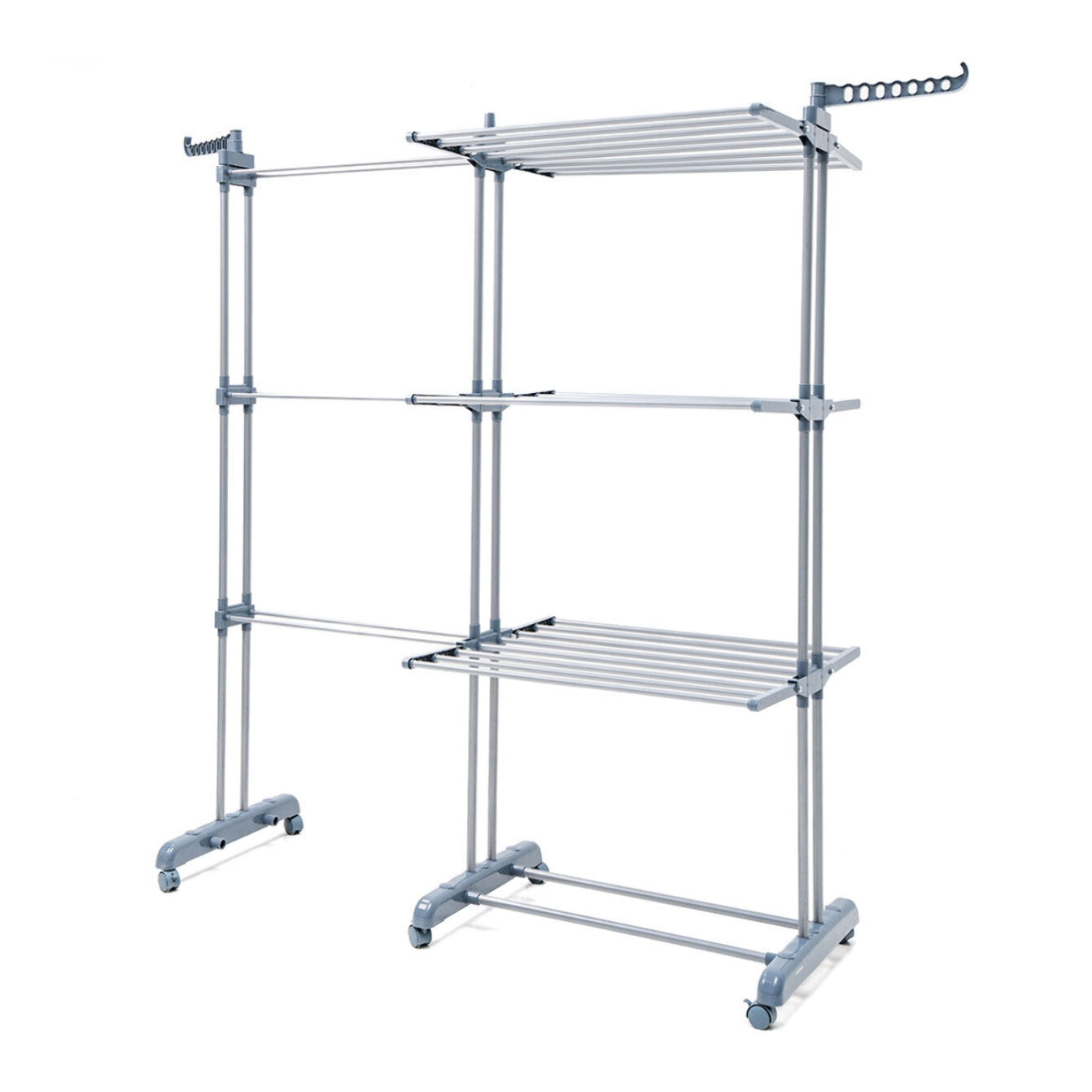 Étendoir pliant vertical extensible avec roues Dolver XL InnovaGoods 30 Barres