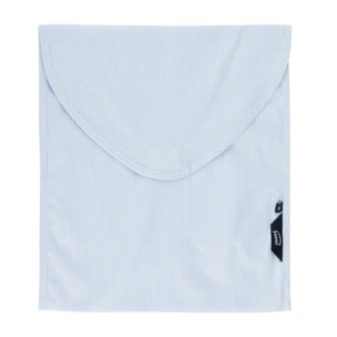 PANTALONE GRINO cotone riga celeste e bianca